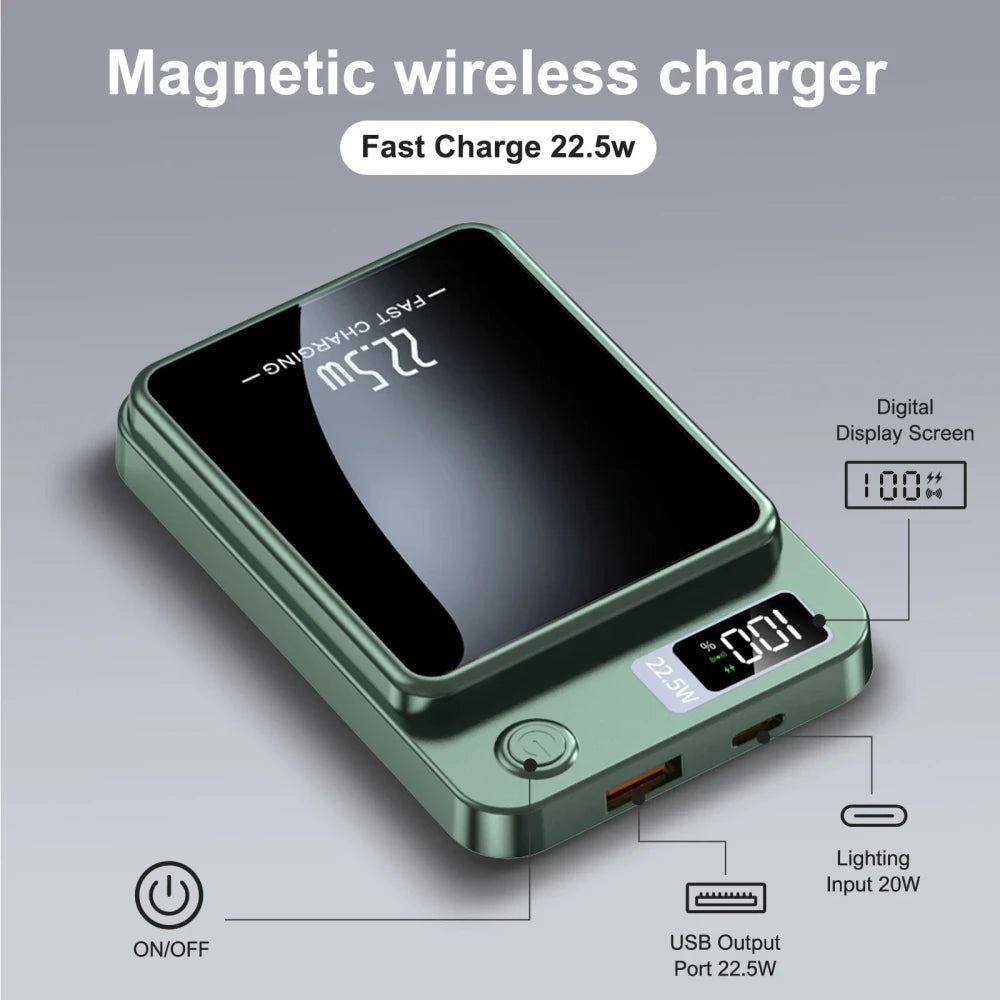 Magnetic Wireless Portable Power Bank